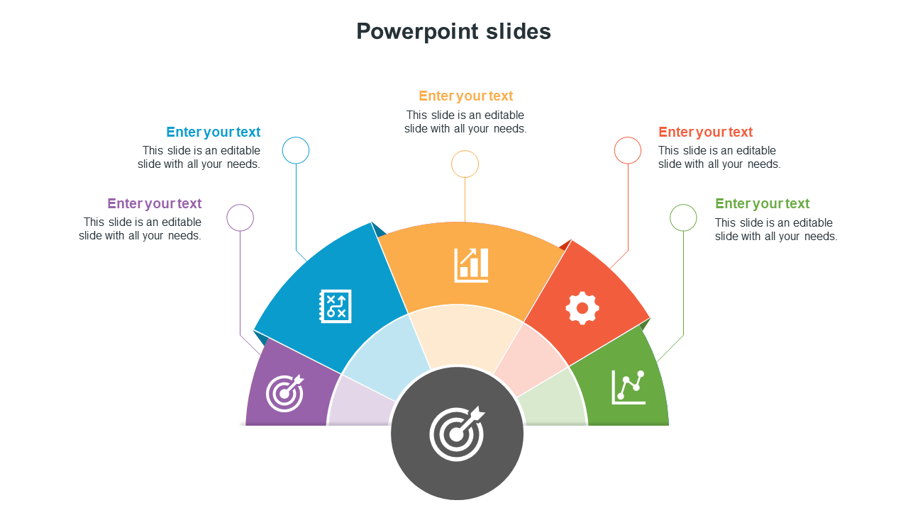 Free - Magnificent PowerPoint Slides with Five Nodes Template